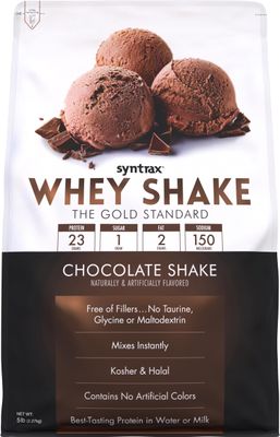 Syntrax Nutrition Whey Shake Protein Powder, Cold Filtered &amp; Undenatured Whey Protein Blend, Chocolate Shake, 5 lbs