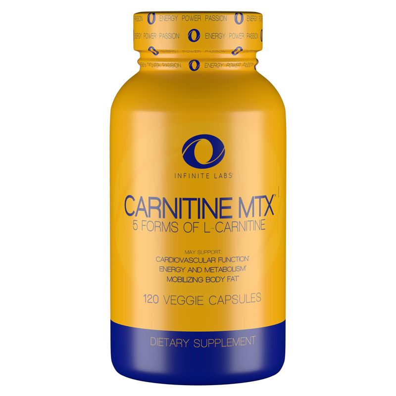 Infinite Labs L Carnitine 1000mg MTX - Amino Acid Blend of Carnitine Fumarate, L-Carnitine L-Tartrate, Acetyl L-Carnitine, L-Carnitine HCL, L-Carnitine Base 120 Veggie Capsules.
