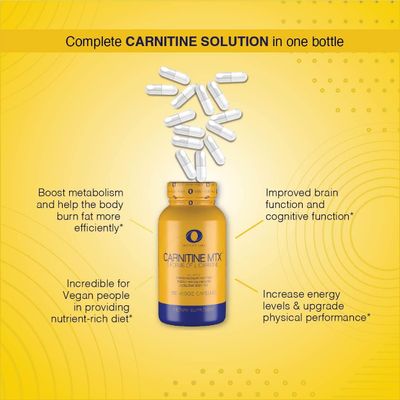 Infinite Labs L Carnitine 1000mg MTX - Amino Acid Blend of Carnitine Fumarate, L-Carnitine L-Tartrate, Acetyl L-Carnitine, L-Carnitine HCL, L-Carnitine Base 120 Veggie Capsules.