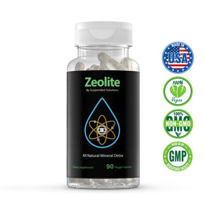Suspended Solutions - Zeolite Clinoptilolite - 90 Capsules - Responsibly Mined - All Natural Mineral Detox Removes Chemicals Safely and Effectively - Restores Gut Health and Boosts Immunity