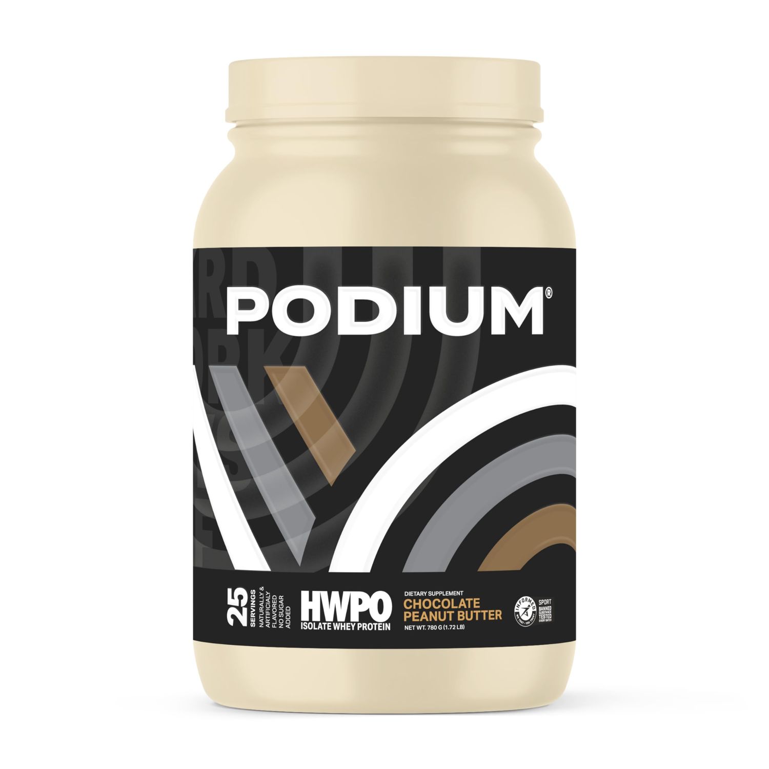 Podium Nutrition x HWPO Training Whey Protein Powder, Chocolate Peanut Butter, 20g Protein Per Serving w/Digestive Enzymes, Whey Protein Isolate, Gluten Free &amp; Soy Free, Low Carb &amp; Sugar, 25 Servings