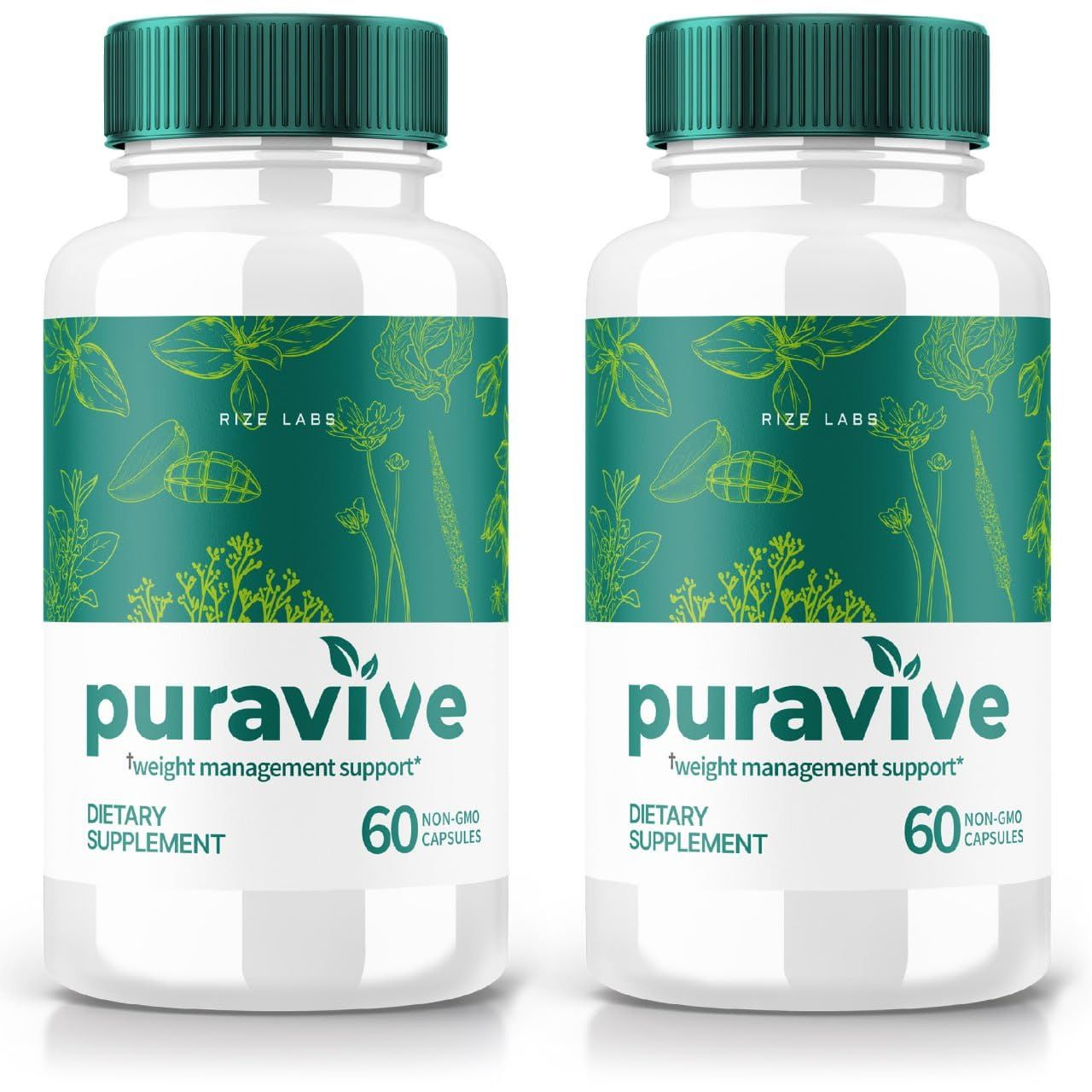 rize labs (2 Pack) Puravive, Puravive Weight Loss Capsules, Puravive Exotic Rice Method, All Natural Detox &amp; Cleanse Support, Pura Vive Keto Reviews (120 Capsules)