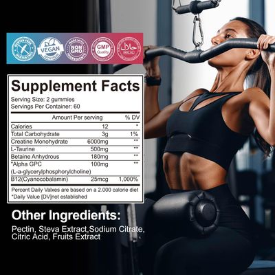 Creatine Monohydrate Gummies for Men &amp; Women 120 CT - 5000mg of Creatine Monohydrate per Serving - Sugar Free Chewable Creatine for Muscle Strength, Muscle Builder, Energy Boost (Raspberry Flavor)