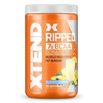 Xtend XTEND Ripped BCAA Powder Blueberry Lemonade - Cutting Formula + Sugar Free Post Workout Muscle Recovery Drink with Amino Acids - 7g BCAAs for Men &amp; Women - 30 Servings