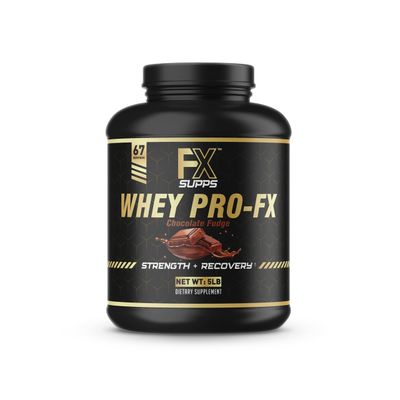 FXSUPPS Whey Pro-FX Protein Powder (Chocolate) Ideal Post Workout Recovery Supplement with Naturally Occurring BCAA for Men and Women, Supports Muscle Recovery and Strength, 5.0 Pound