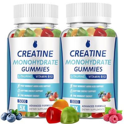 Creatine Monohydrate Gummies for Men Women Complex 5000mg - 160 Gummies, Gomitas Creatina 5g Creatine Monohydrate Supplement Chew for Boost Focus, Muscle Strength, Endurance, Made in US