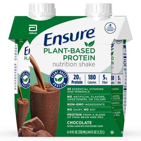 Ensure Plant Protein Nutrition Shakes Chocolate 11 Fl Oz Each (Pack of 4)
