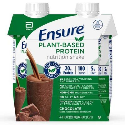 Ensure Plant Protein Nutrition Shakes Chocolate 11 Fl Oz Each (Pack of 4)