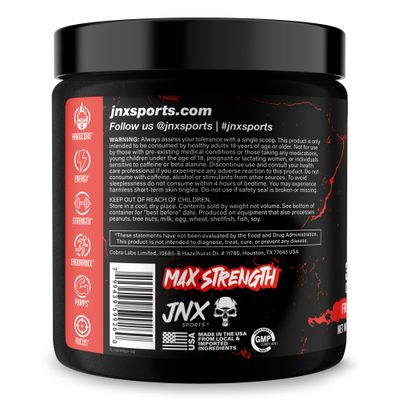 JNX SPORTS The Shadow! 350mg of Caffeine Hard Core Preworkout -Electric Energy, Mental Focus, Superhuman Strength, Men & Women - Fruit Punch 30 Servings