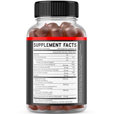 Testosterone Booster For Men Gummies (60 Count) Testosterone Supplement for Men - Premium Test Booster - Support Strength, Stamina, Drive &amp; Performance - Mens Testosterone Booster - USA Made