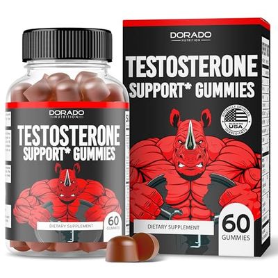 Testosterone Booster For Men Gummies (60 Count) Testosterone Supplement for Men - Premium Test Booster - Support Strength, Stamina, Drive &amp; Performance - Mens Testosterone Booster - USA Made