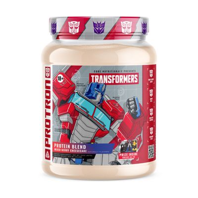 Core Nutritionals | Transformers Protron Protein Blend Nutritional Supplement Formula (Free Prize Inside) for Adults Ages 18+ (2 Pounds, Mixed Berry Cheesecake)