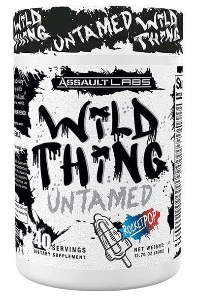 Assault Labs Wild Thing Pre Workout Powder Blend of Di-Citrulline Malate,Beta Alanine,L-Glutamine,Caffeine Anhydrous,L-Tyrosine,Huperzine,Cocoa Extract for Energy, Muscle Health and Focus| Rocket Pop