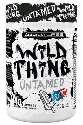 Assault Labs Wild Thing Pre Workout Powder Blend of Di-Citrulline Malate,Beta Alanine,L-Glutamine,Caffeine Anhydrous,L-Tyrosine,Huperzine,Cocoa Extract for Energy, Muscle Health and Focus| Rocket Pop