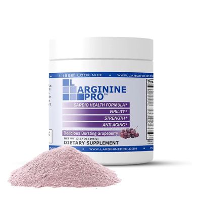L-ARGININE PRO | L-arginine Supplement Drink Mix Powder | 5,500mg of L-arginine Plus 1,100mg L-Citrulline (Grape Berry, 1 Jar)
