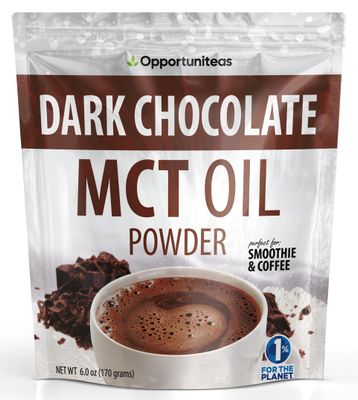 Opportuniteas MCT Oil Powder, Keto Creamer for Coffee, Drinks&amp;Smoothies, Low Carb Keto Friendly, Boost Energy&amp;Mental Focus, Supplement for Ketogenic Diet, Gluten Free&amp;Non-GMO, Dark Chocolate 6 oz
