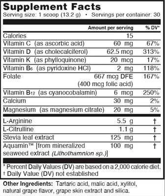 L-ARGININE PRO | L-arginine Supplement Drink Mix Powder | 5,500mg of L-arginine Plus 1,100mg L-Citrulline (Grape Berry, 1 Jar)