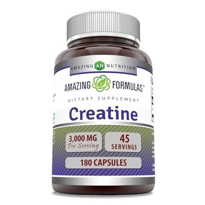 Amazing Formulas Creatine Monohydrate Supplement | 3000 Mg per Serving | 180 Capsules | Non-GMO | Gluten-Free | Made in USA