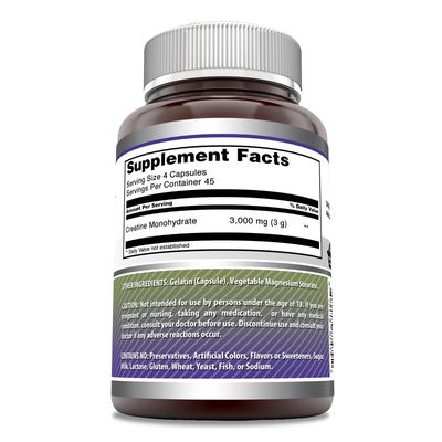 Amazing Formulas Creatine Monohydrate Supplement | 3000 Mg per Serving | 180 Capsules | Non-GMO | Gluten-Free | Made in USA