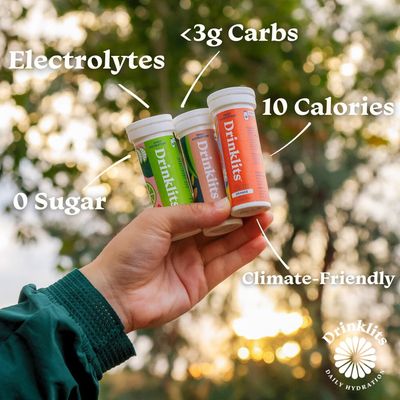 Drinklits Orange Daily Hydration Tablets (2) Tube Bundle | Essential Electrolytes - 0g Sugar - Replenishing Hydration Drink | 20 Servings - 10 Tablets Per Tube