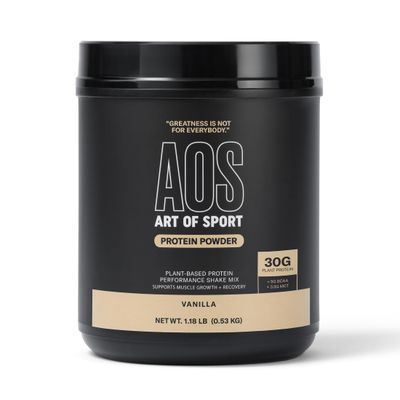 Art of Sport 30g Protein Powder, Vanilla, Protein for Athletes, Dairy &amp; Gluten Free, 0g Sugar, 5g BCAA, 3.5g MCT, 1.18lb tub