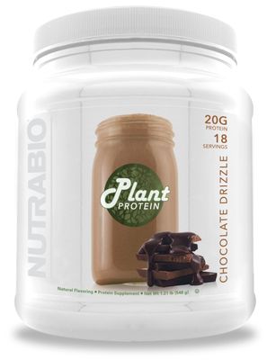 NutraBio Plant Protein Powder- Vegan Protein Powder - 20G of Protein per Scoop -Organic, Lactose Free and Dairy Free- Chocolate Drizzle 18 Servings