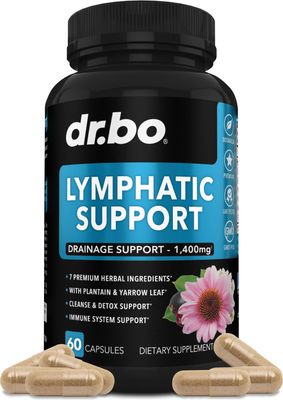 Lymphatic Drainage Supplements Pills - Lymphatic Support Total Herbal Cleanse Products with Echinacea Lymph System Support Supplement for Nodes Legs &amp; Neck - Lymph Node Detox Lymphatic System Drainage