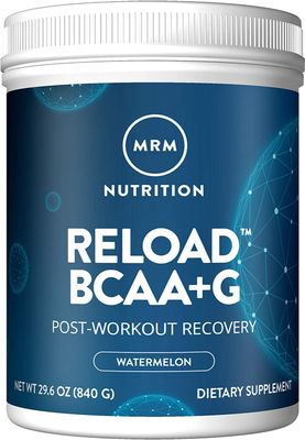 MRM Nutrition Reload BCAA+G Post-Workout Recovery | Watermelon Flavored | 9.6g Amino Acids | with CarnoSyn | Muscle Recovery | Keto Friendly | 840g, 67 Servings