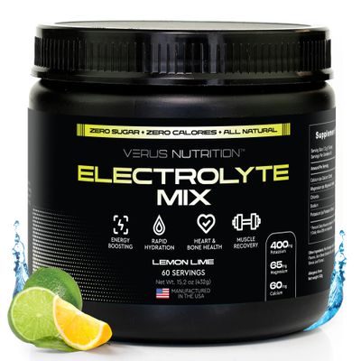 VERUS NUTRITION Electrolytes Powder No Sugar- Zero Calorie Hydration Powder | Sugar Free Electrolytes for Fasting, Keto &amp; Vegan | Natural Ingredients Electrolyte Mix for Energy Boost, 60 Servings