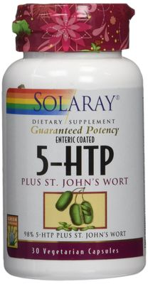 Solaray 5-HTP Plus St John&#39;s Wort - 30 Enteric-Coated Capsules - 100 mg - 30 Servings