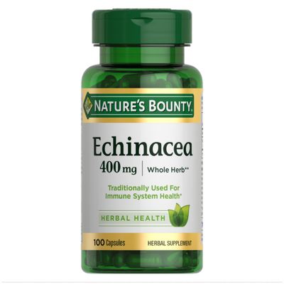 Nature&#39;s Bounty Echinacea, Herbal Supplement, Supports Immune Health, 400mg, 100 Capsules