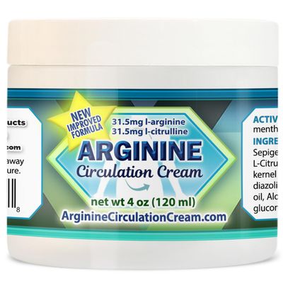 Arginine Circulation Cream 4 oz - Menthol, L Arginine &amp; L Citrulline Lotion - Supports Healthy Leg &amp; Body Blood Flow - Whole Family Products