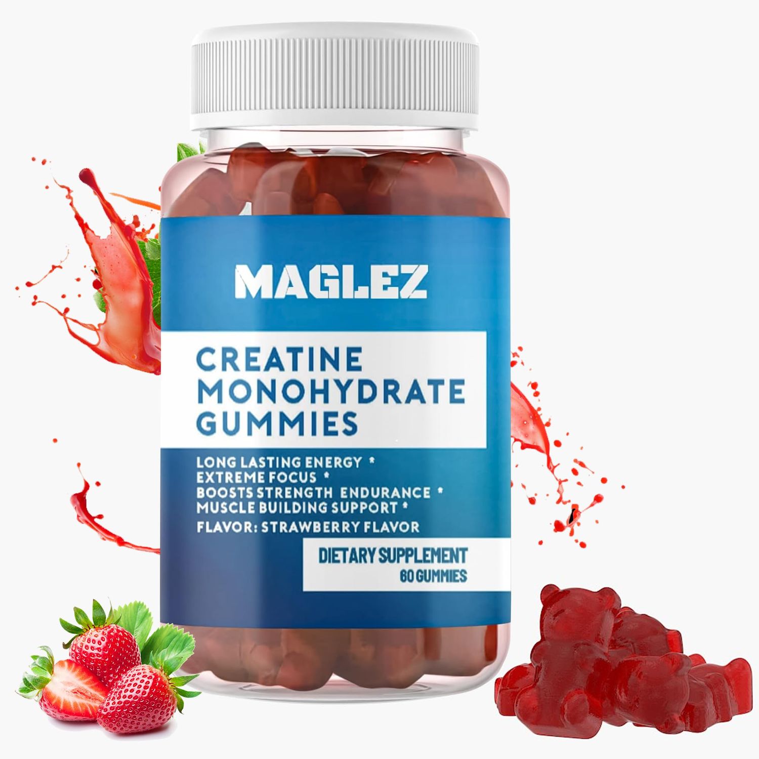 Creatine Monohydrate Gummies for Men &amp; Women (2g/Gummy) Creatine Chews, Creatine Gummies,for Strength and Muscle Builder, Workout Recovery,Anaerobic Endurance,Vegan Creatine, Gluten-Free,No Bloating