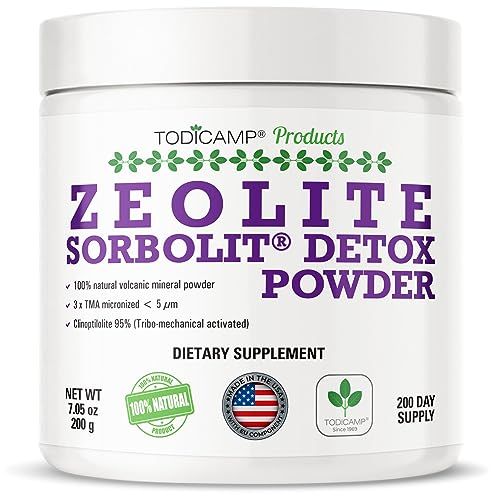 TODICAMP Sorbolit Zeolite Detox Powder - 7.05oz Clinoptilolite Zeolite Powder Sorbolit- 1-2 m Zeolite Clinoptilolite Powder Supplement for Liver Detox - 200 Days Supply