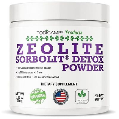 TODICAMP Sorbolit Zeolite Detox Powder - 7.05oz Clinoptilolite Zeolite Powder Sorbolit- 1-2 m Zeolite Clinoptilolite Powder Supplement for Liver Detox - 200 Days Supply