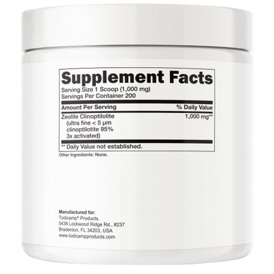 TODICAMP Sorbolit Zeolite Detox Powder - 7.05oz Clinoptilolite Zeolite Powder Sorbolit- 1-2 m Zeolite Clinoptilolite Powder Supplement for Liver Detox - 200 Days Supply