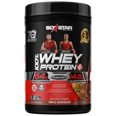 Whey Protein Powder | Six Star Whey Protein Plus | Whey Protein Isolate &amp; Peptides | Lean Protein Powder for Muscle Gain | Muscle Builder for Men &amp; Women | Chocolate, 2 lbs (Package May Vary)