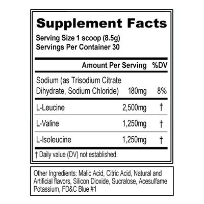 Evlution EVL BCAAs Amino Acids Powder - BCAA Powder Post Workout Recovery Drink and Stim Free Pre Workout Energy Drink Powder - 5g Branched Chain Amino Acids Supplement for Men - Blue Raz
