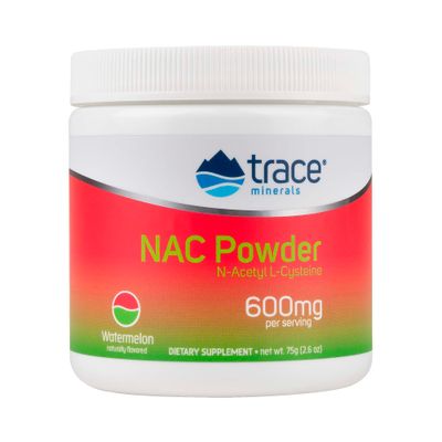 Trace Minerals | NAC Powder with N-Acetyl L-Cysteine Amino Acids | 600 mg to Support Immune System and Normally Functioning Liver and Kidneys | Natural Watermelon Flavor | 30 Servings, 2.6 oz jar