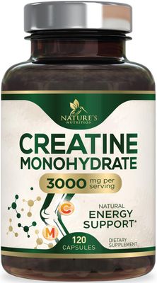 Creatine Monohydrate Capsules 3,000mg Micronized Creatine Supplement Support for Lean Muscle Strength &amp; Endurance, Creatine Pills for Women &amp; Men, Unflavored Tablets Non-GMO Gluten Free - 120 Capsules