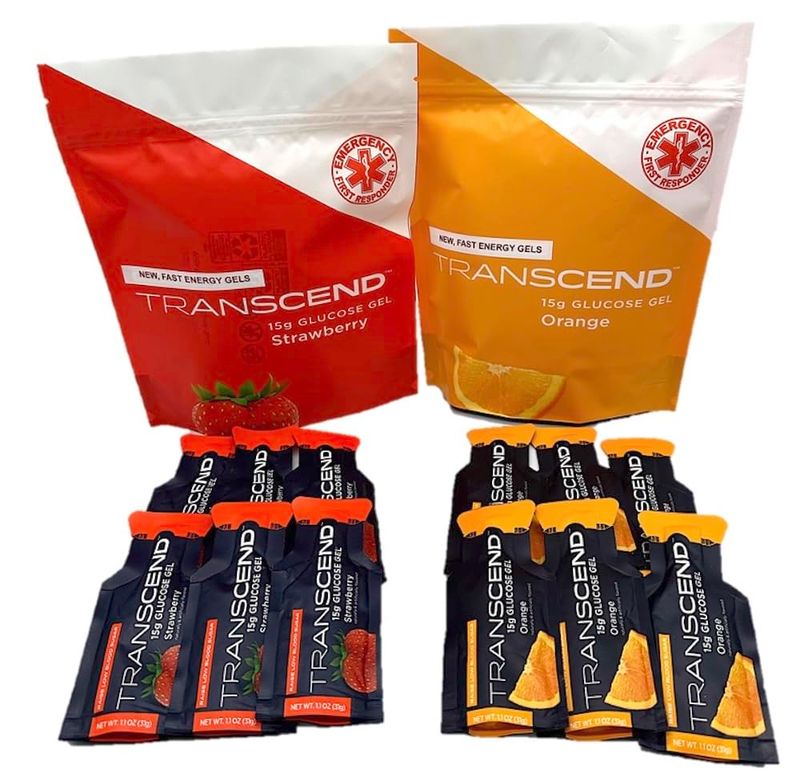 First Aid Global Transcend 15g Glucose Gel - Orange &amp; Strawberry Assortment (12)