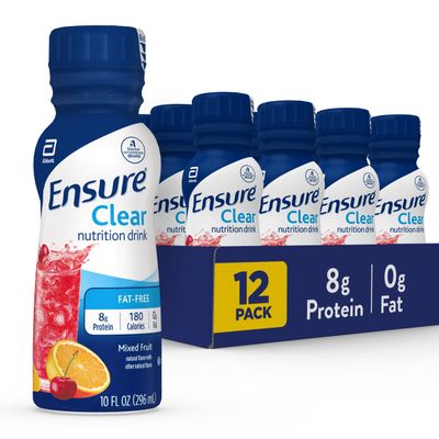 Ensure Clear Mixed Fruit Nutritional Drink | 8g Protein, 15 Vitamins &amp; Minerals | Ready-to-Drink | Refreshing Taste | 10 fl oz -12 Pack