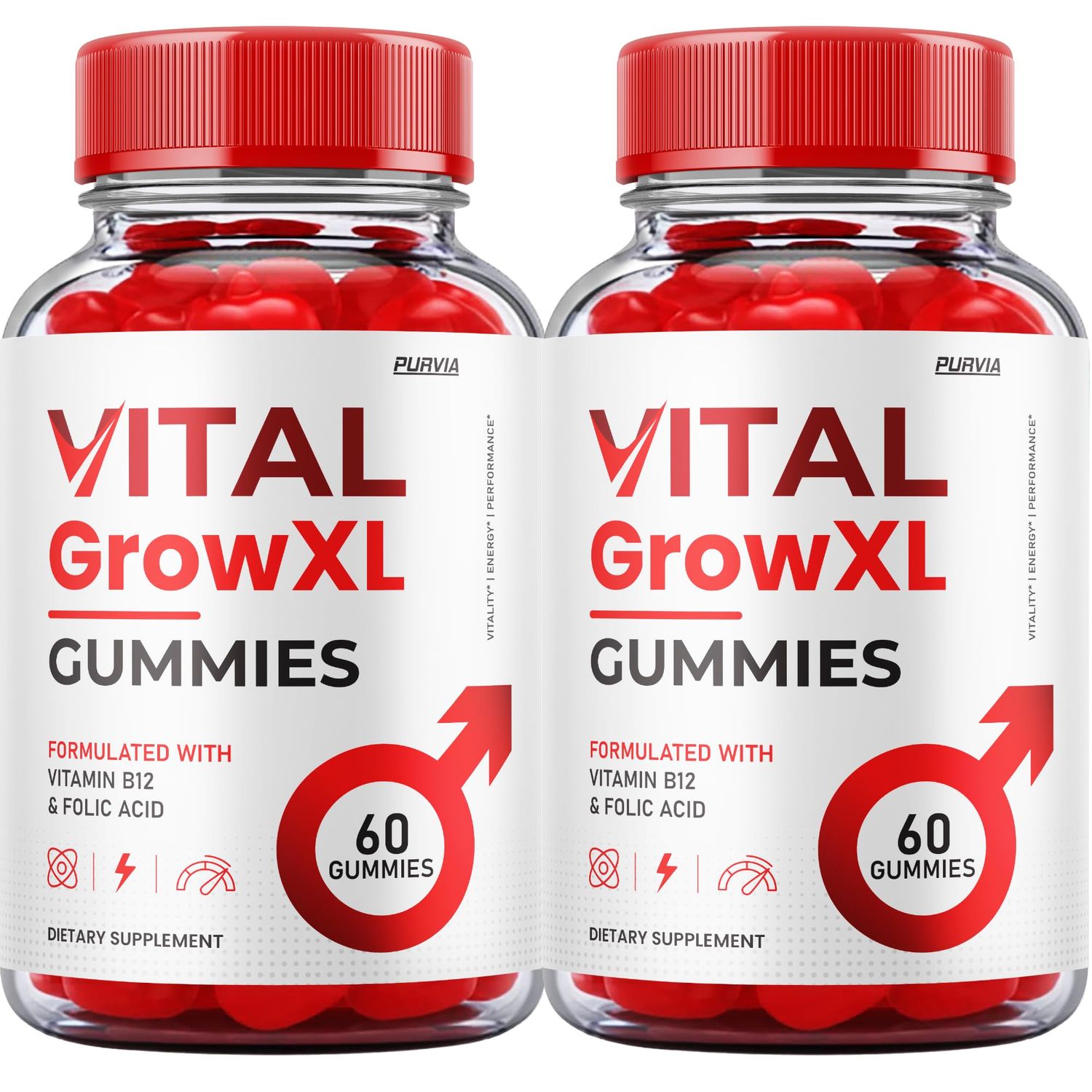 (2 Pack) Vital Grow XL Gummies - Official Formula - Vial Grow XL Advanced Strength Formula, Vital Grow XL Reviews, Overall Health Support 1000mg Maximum Strength Wellness Supplement (120 Gummies)