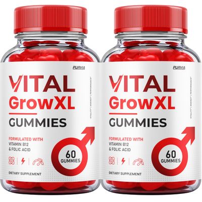 (2 Pack) Vital Grow XL Gummies - Official Formula - Vial Grow XL Advanced Strength Formula, Vital Grow XL Reviews, Overall Health Support 1000mg Maximum Strength Wellness Supplement (120 Gummies)