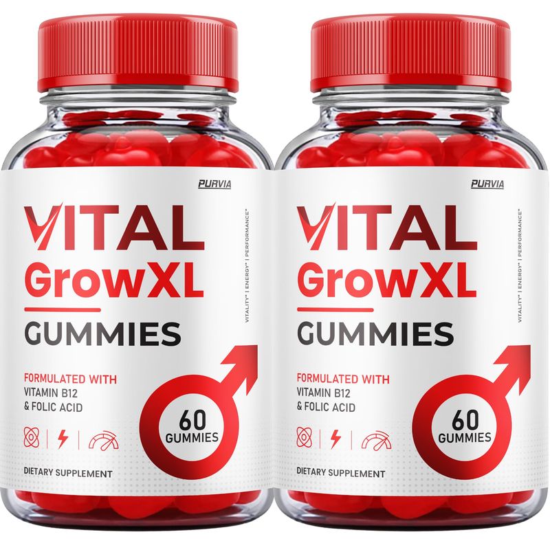 (2 Pack) Vital Grow XL Gummies - Official Formula - Vial Grow XL Advanced Strength Formula, Vital Grow XL Reviews, Overall Health Support 1000mg Maximum Strength Wellness Supplement (120 Gummies)