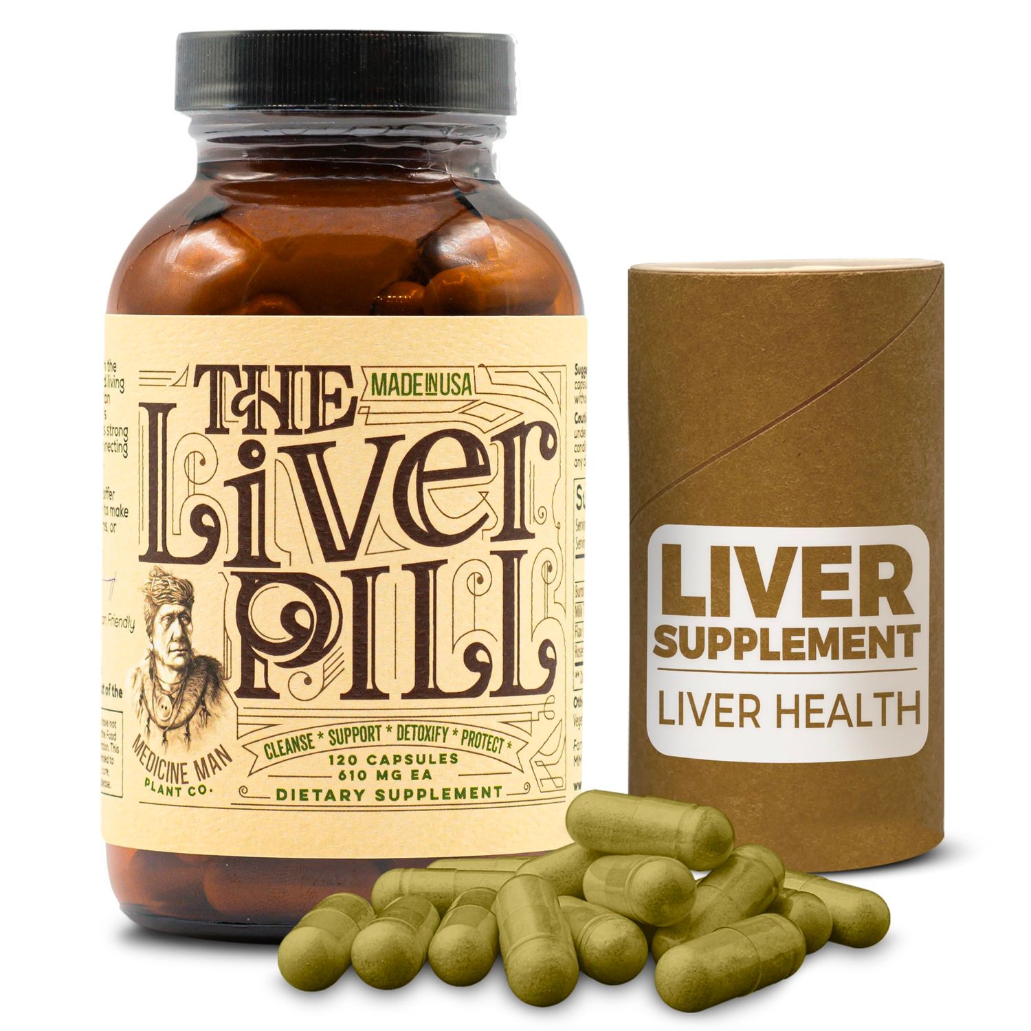 The Liver Pill 120 Capsules - Herbal Liver Cleanse Detox &amp; Repair Pills with Burdock Root, Milk Thistle, Rosemary, and Flax Seed - Non-GMO, Organic, and Natural Liver Detox Pills for Men and Women