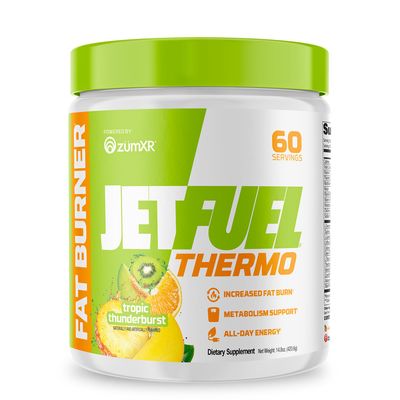 GAT SPORT JetFuel Tropic Thunderburst Thermo Powder for Fat Burning, ZumXR Caffeine, Carnitine, Theanine, for Men &amp; Women, 60 Servings