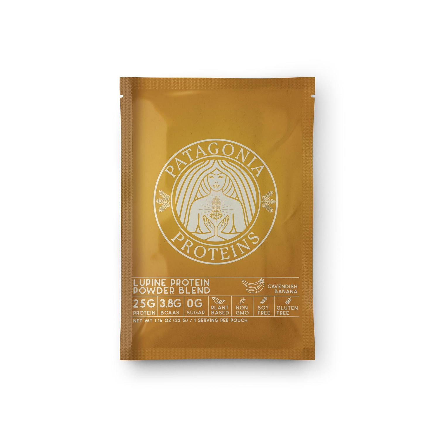 Vegan Protein Harvested in Patagonia, 25g, 110 Cal, 3.8g BCAAs, Plant-Based, Non-GMO, Sugar Free, Soy Free, Gluten Free (Cavendish Banana, 1 Serving)