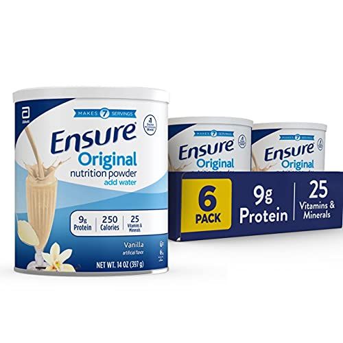 Ensure Original Vanilla Nutritional Powder | Vanilla Protein Shake | Meal Replacement Shake Mix | 8g Protein, 24 Vitamins &amp; Minerals | Immune Support |14.1 oz - 6 pack