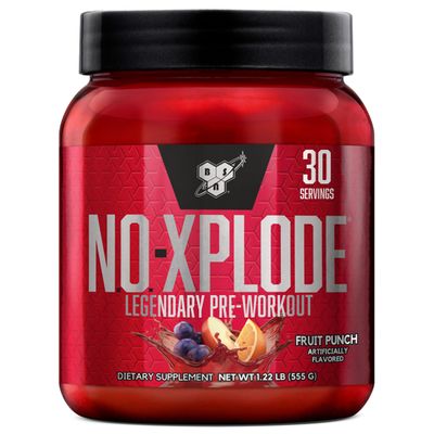 BSN N.O.-XPLODE Pre Workout Supplement with Creatine, Beta-Alanine, and Energy, Flavor: Fruit Punch, 60 Servings
